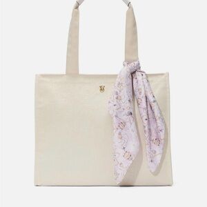 NEW Victoria’s Secret Cream Tote Bag with Elegant Scarf